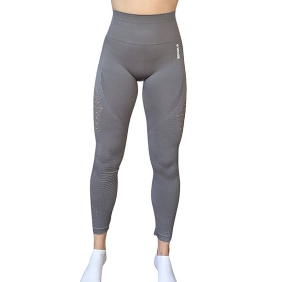 Gymshark Grey Energy Seamless Leggings Women Size Small - Picture 1 of 7